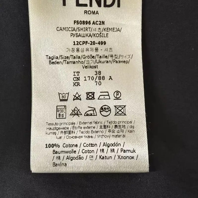 Fendi Fendi Black Long Sleeve Men's Shirt 0089 Size US M / EU 48-50 / 2 - 4 Thumbnail