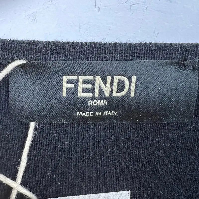 Fendi Fendi Men's Black Cotton Sweatshirt with Eye Design 0089 Size US M / EU 48-50 / 2 - 3 Thumbnail