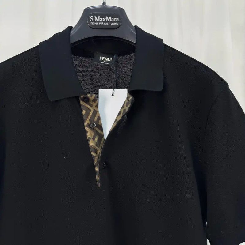 Fendi Fendi Black Cotton Short Sleeve Polo Shirt 0089 Size US S / EU 44-46 / 1 - 3 Thumbnail
