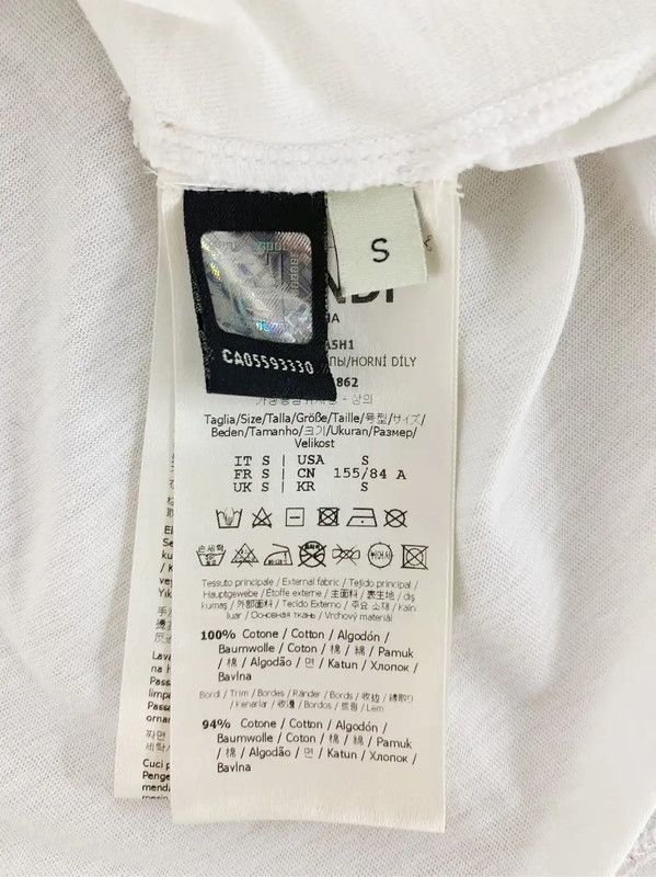 Fendi Fendi White Cotton Men's T-Shirt 0089 Size US S / EU 44-46 / 1 - 7 Thumbnail