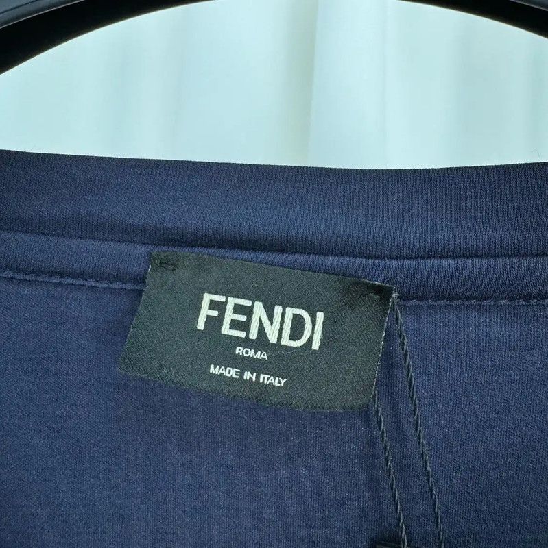 Fendi Fendi Short Sleeve Cotton T-Shirt in Navy 0089 Size US L / EU 52-54 / 3 - 5 Thumbnail