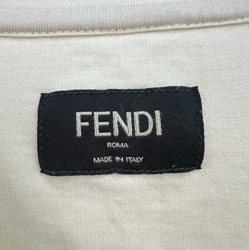 Fendi Fendi Summer Cream Cotton Embroidered Logo T-Shirt 0089 Size US XS / EU 42 / 0 - 5 Thumbnail