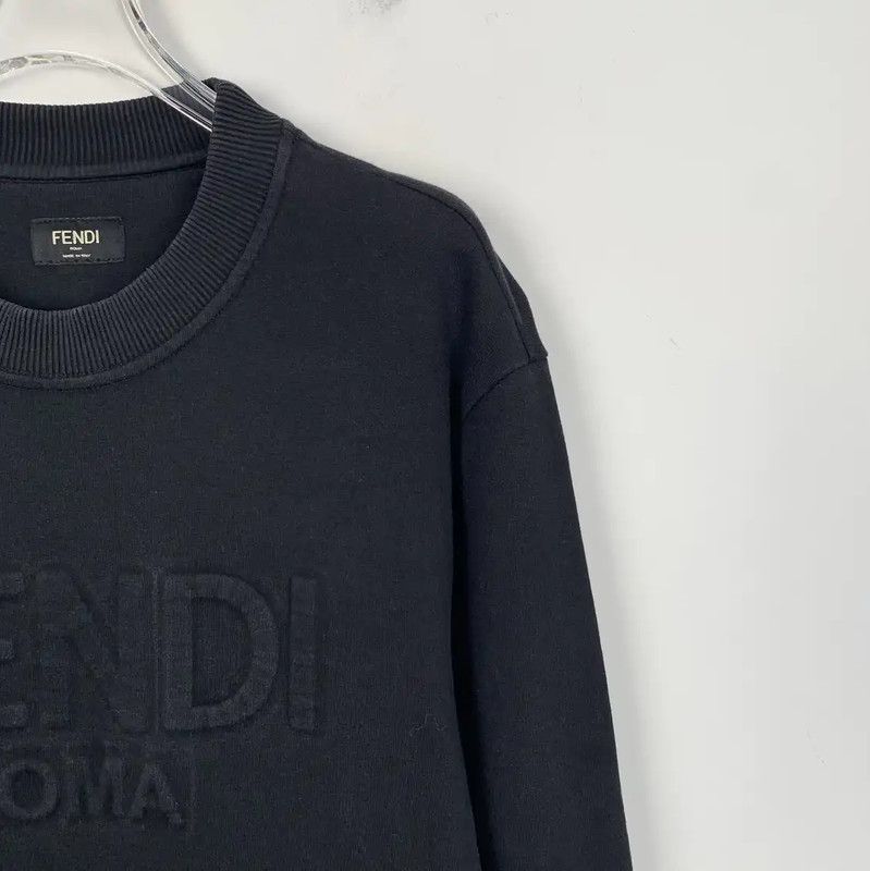 Fendi Fendi Men's Black Cotton Sweatshirt L Size 0089 Size US L / EU 52-54 / 3 - 3 Thumbnail
