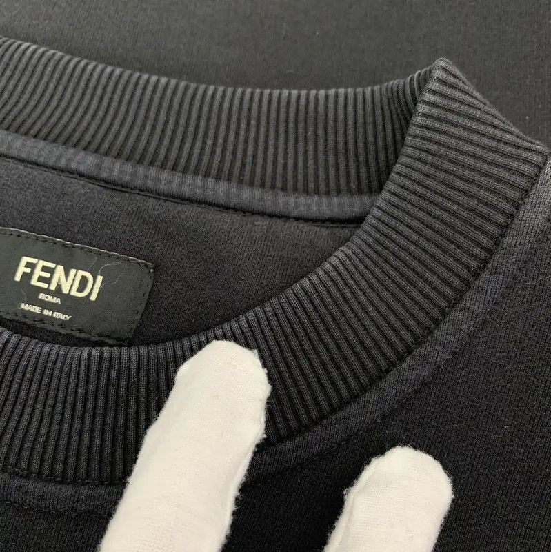 Fendi Fendi Men's Black Cotton Sweatshirt L Size 0089 Size US L / EU 52-54 / 3 - 9 Thumbnail