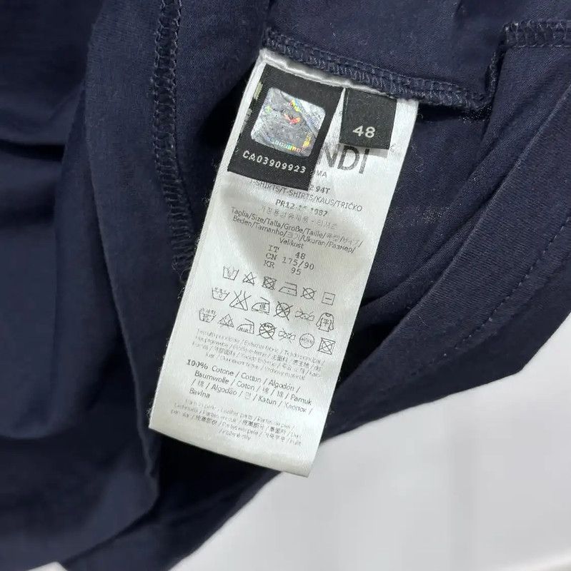 Fendi Fendi Men's Blue Cotton T-Shirt with Eyes 0089 Size US L / EU 52-54 / 3 - 6 Thumbnail