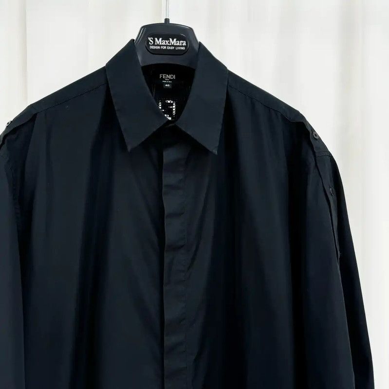 Fendi Fendi Men's Black Short Sleeve Shirt 0089 Size US L / EU 52-54 / 3 - 3 Thumbnail