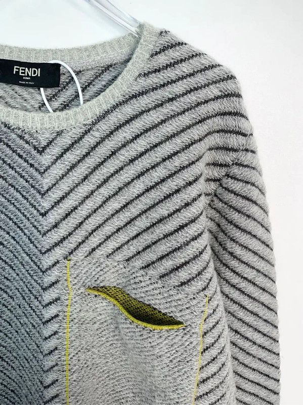Fendi Fendi Color-Block Knitted Sweater for Men 0089 Size US XL / EU 56 / 4 - 3 Thumbnail
