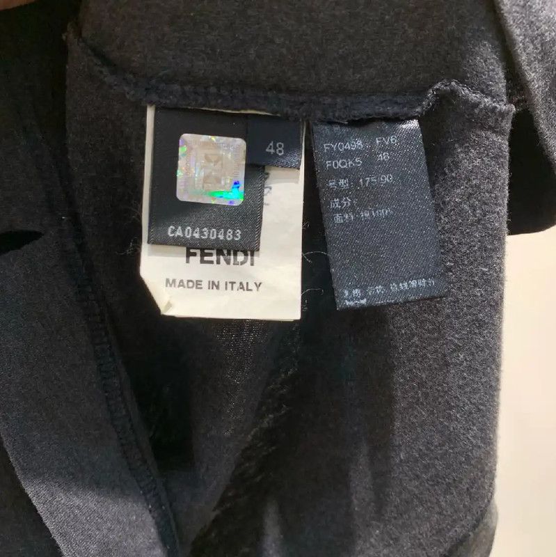 Fendi Fendi Gray Cashmere Men's Sweatshirt 0089 Size US M / EU 48-50 / 2 - 4 Thumbnail