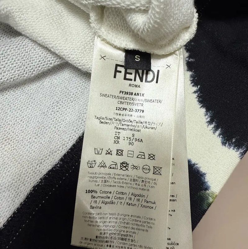 Fendi Fendi Black Cotton Tie-Dye Long Sleeve Sweatshirt 0089 Size US S / EU 44-46 / 1 - 5 Thumbnail