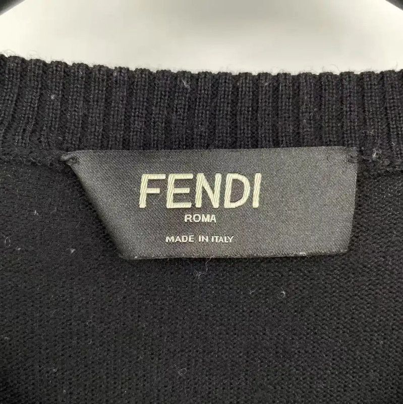 Fendi Fendi Black Men's Long Sleeve Knit Sweater 0089 Size US M / EU 48-50 / 2 - 3 Thumbnail