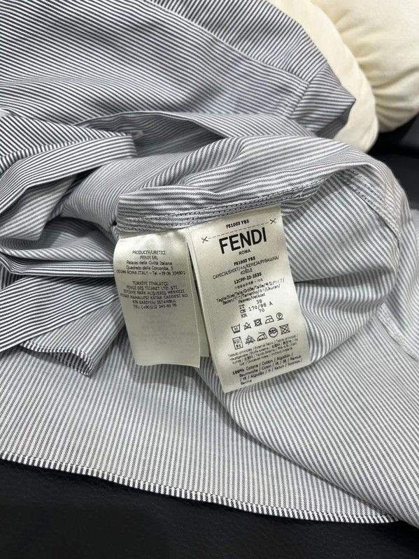 Fendi Fendi Striped Long Sleeve Cotton Shirt 0089 Size US XXL / EU 58 / 5 - 6 Thumbnail