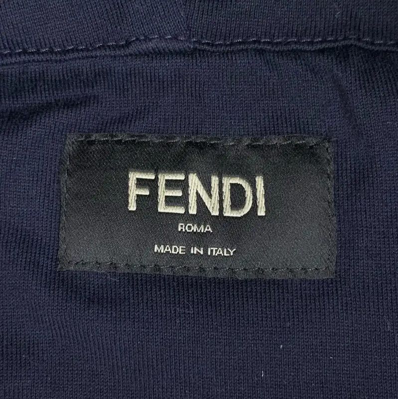 Fendi Fendi Men's Long Sleeve Logo Hoodie in Dark Blue 0089 Size US M / EU 48-50 / 2 - 5 Thumbnail