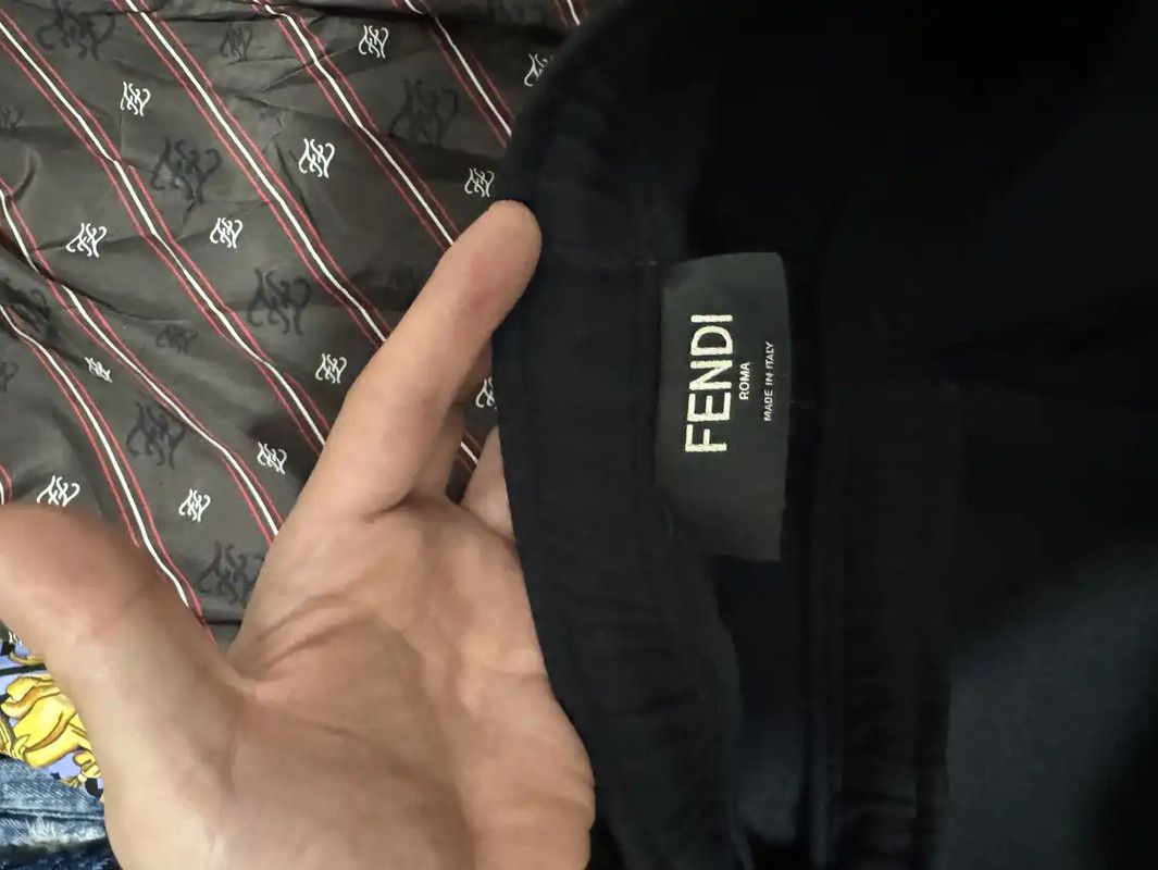 Fendi Fendi Black Cotton Casual Pants with Embroidery 0089 Size US 26 / EU 42 - 4 Thumbnail