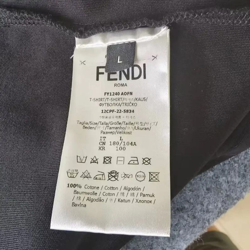 Fendi Fendi Black Cotton Men's T-Shirt L Size 0089 Size US L / EU 52-54 / 3 - 5 Thumbnail