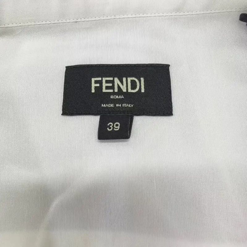 Fendi Fendi Men's Cotton Long Sleeve Shirt in White 0089 Size US M / EU 48-50 / 2 - 4 Thumbnail