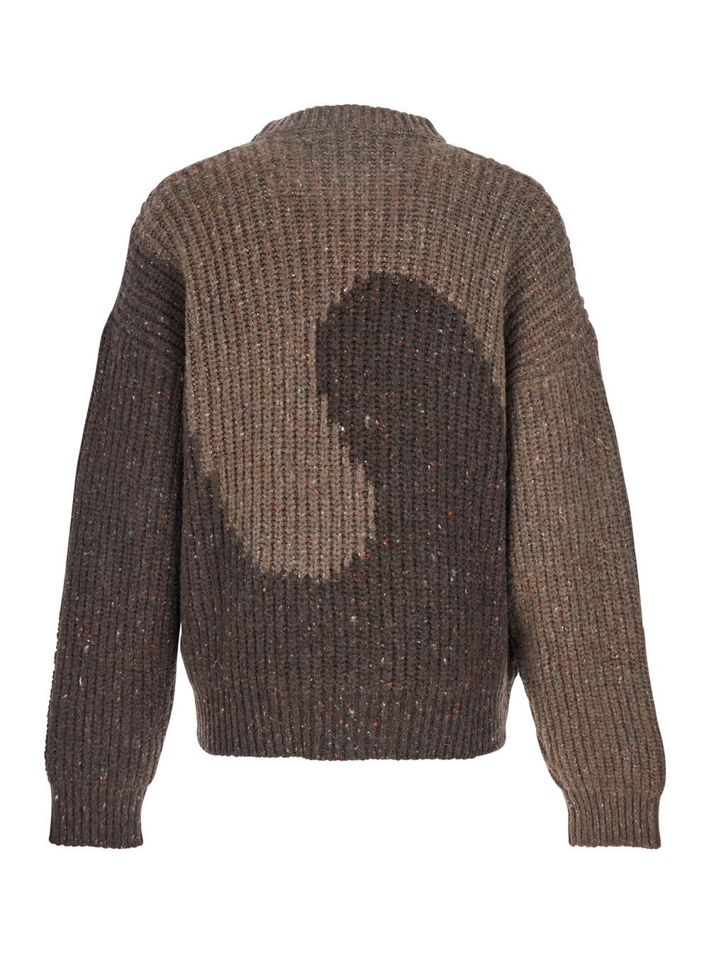 ERL Brown Knit Crewneck Sweater with Bicolor Motif in Wool Blend Man Size US L / EU 52-54 / 3 - 2 Thumbnail
