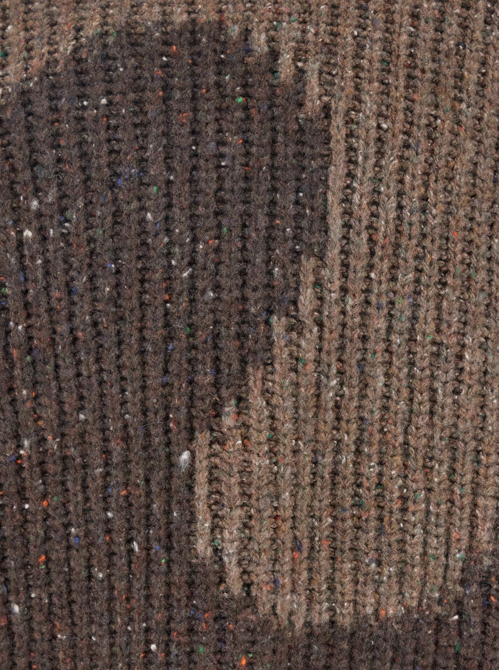 ERL Brown Knit Crewneck Sweater with Bicolor Motif in Wool Blend Man Size US S / EU 44-46 / 1 - 3 Thumbnail