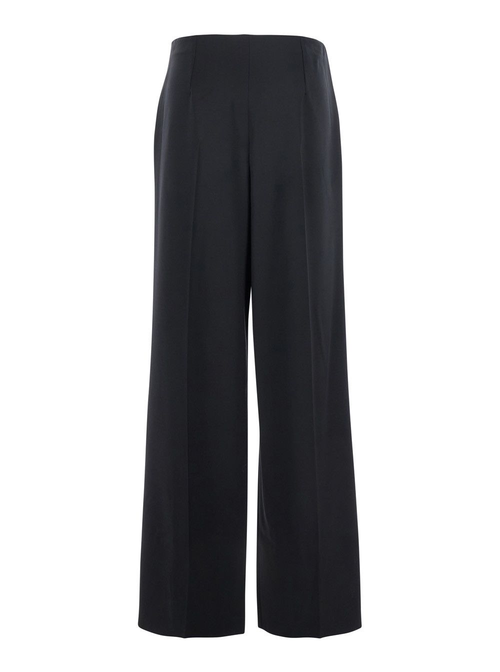 Fendi Black Pants with Front Pences and Wide Leg in Wool Woman Size 28" / US 6 / IT 42 - 2 Thumbnail