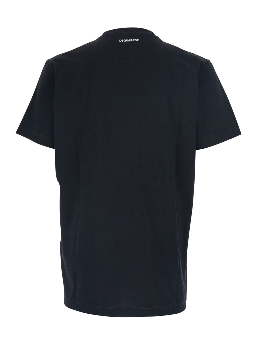 Dsquared2 Black Crewneck T-Shirt with Logo Printed on the Front in Cotton Man Size US XXL / EU 58 / 5 - 2 Thumbnail