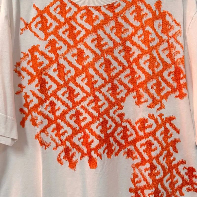 Fendi Fendi Men's Cotton T-Shirt with Orange Detail 0089 Size US M / EU 48-50 / 2 - 3 Thumbnail