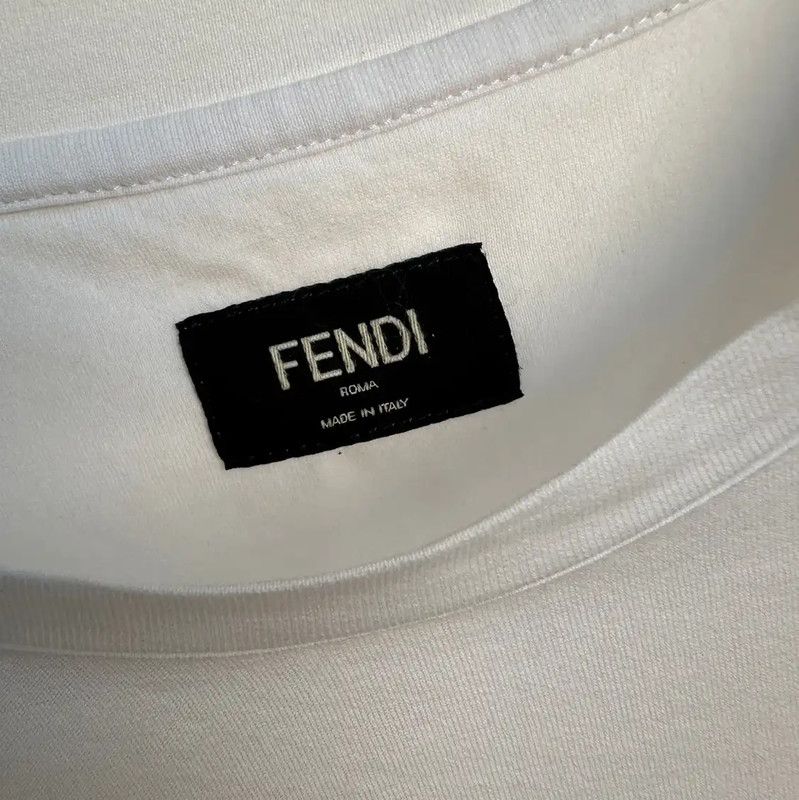 Fendi Fendi White Cotton Graphic Men's T-Shirt 0089 Size US S / EU 44-46 / 1 - 3 Thumbnail