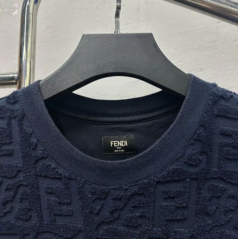 Fendi Fendi Men's Blue Cotton Short Sleeve T-Shirt 0089 Size US M / EU 48-50 / 2 - 3 Thumbnail