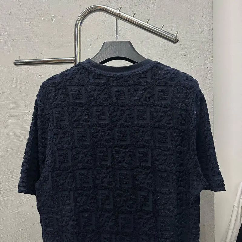 Fendi Fendi Men's Blue Cotton Short Sleeve T-Shirt 0089 Size US M / EU 48-50 / 2 - 5 Thumbnail