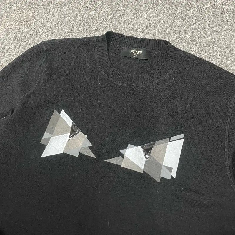 Fendi Fendi Men's Black Cotton Oversized Sweatshirt 0089 Size US XL / EU 56 / 4 - 2 Thumbnail