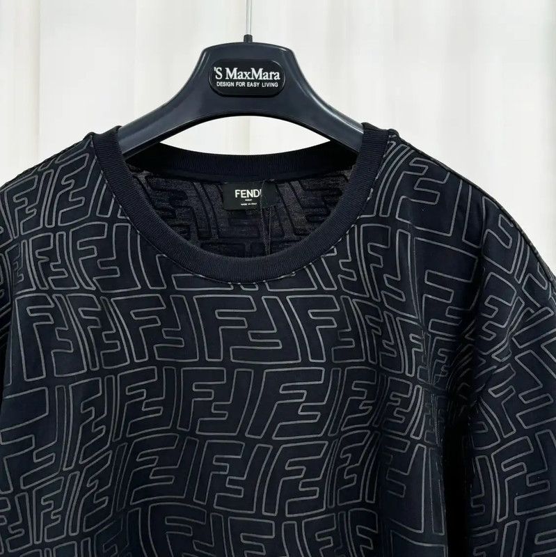 Fendi Fendi Black LOGO Short Sleeve T-Shirt 0089 Size US L / EU 52-54 / 3 - 3 Thumbnail