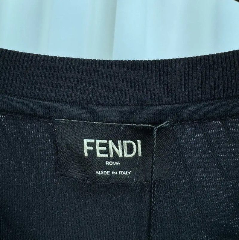 Fendi Fendi Black LOGO Short Sleeve T-Shirt 0089 Size US L / EU 52-54 / 3 - 5 Thumbnail