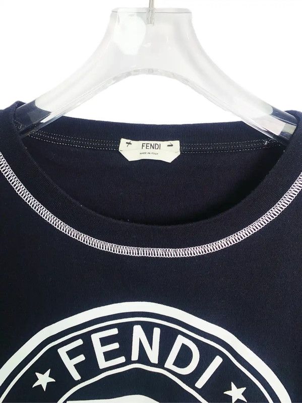 Fendi Fendi Black Cotton Men's T-Shirt L Size 0089 Size US L / EU 52-54 / 3 - 3 Thumbnail