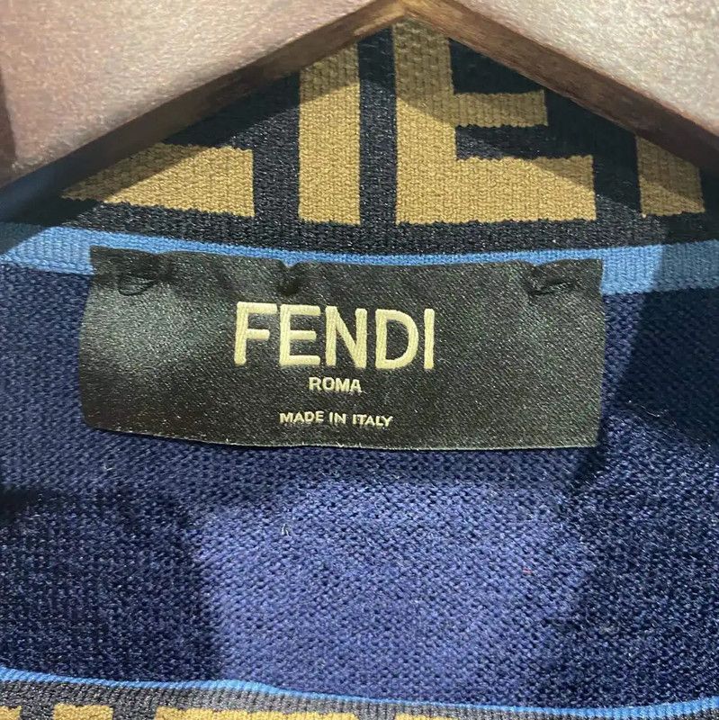 Fendi Fendi Men's Knitted Sweater in Dark Blue 0089 Size US S / EU 44-46 / 1 - 4 Thumbnail