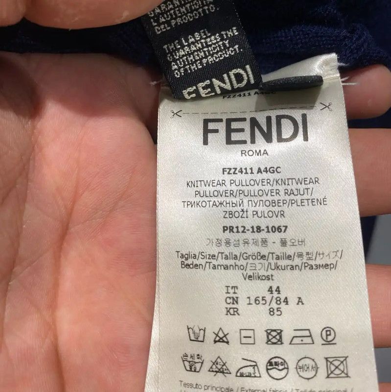 Fendi Fendi Men's Knitted Sweater in Dark Blue 0089 Size US S / EU 44-46 / 1 - 6 Thumbnail