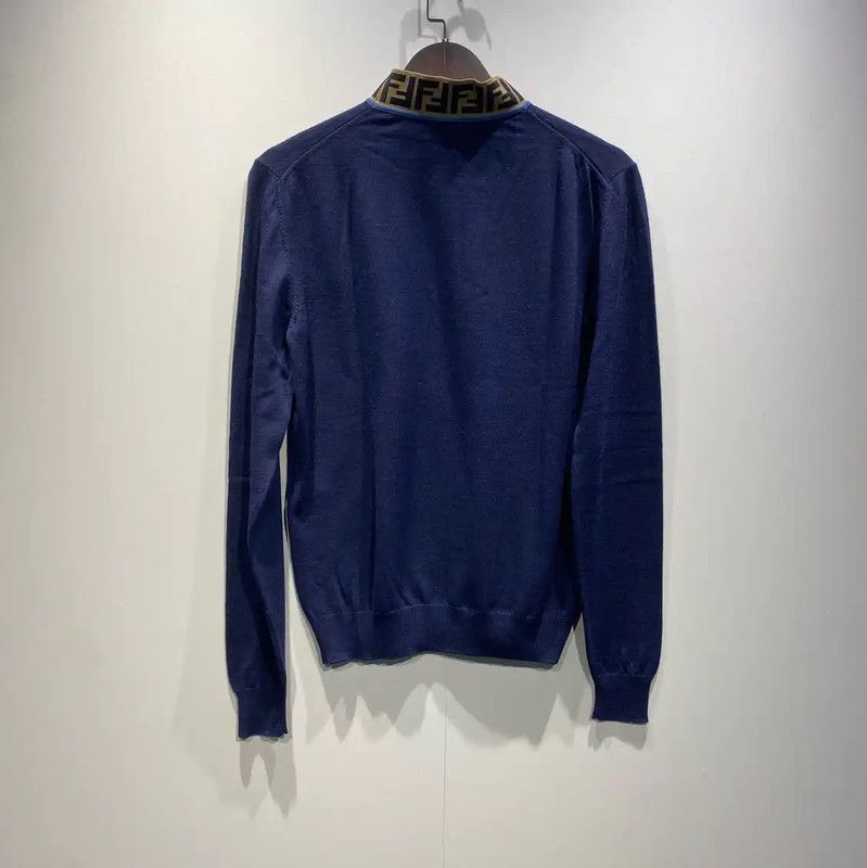 Fendi Fendi Men's Knitted Sweater in Dark Blue 0089 Size US S / EU 44-46 / 1 - 2 Thumbnail