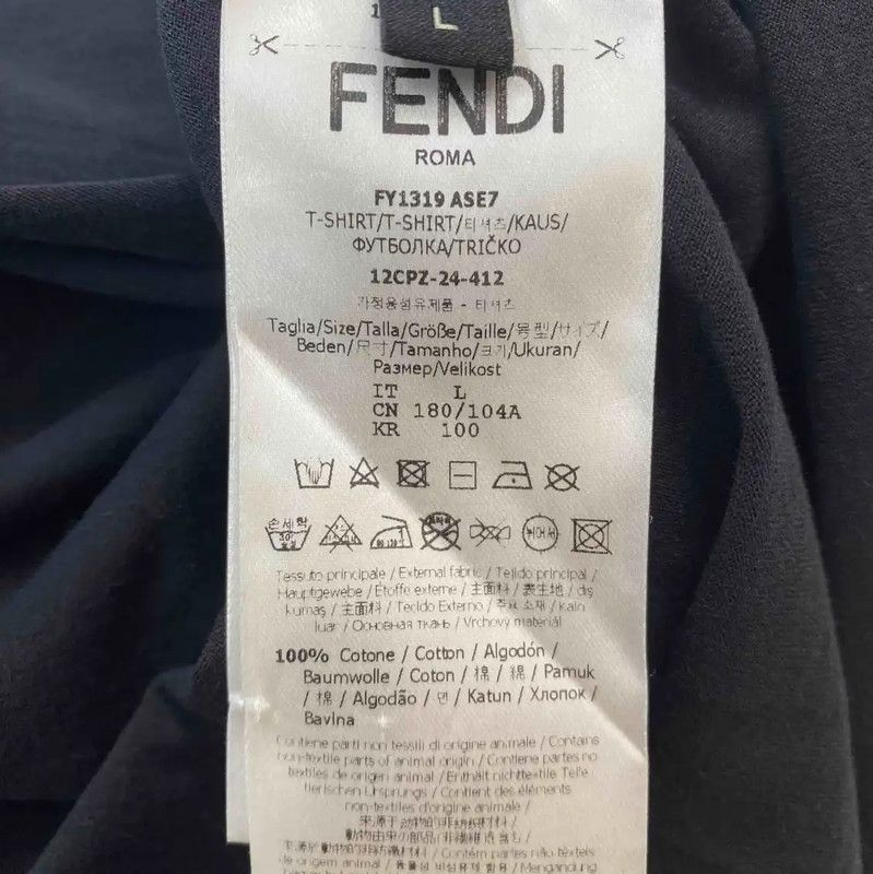 Fendi Fendi Black Men's T-Shirt Size L 0089 Size US L / EU 52-54 / 3 - 4 Thumbnail