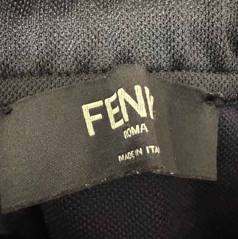 Fendi Fendi Logo Black Cotton Casual Pants for Men 0089 Size US 27 - 4 Thumbnail