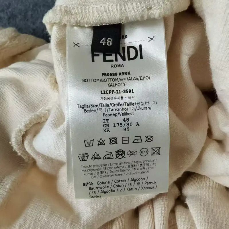 Fendi Fendi Men's Beige Shorts in Size M 0089 Size US 27 - 3 Thumbnail