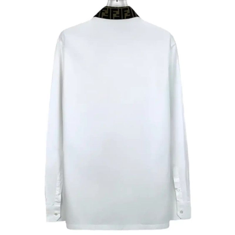 Fendi Fendi Men's White Cotton Long Sleeve Shirt 0089 Size US XL / EU 56 / 4 - 3 Thumbnail