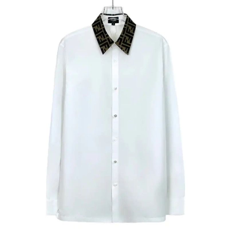 Fendi Fendi Men's White Cotton Long Sleeve Shirt 0089 Size US XL / EU 56 / 4 - 2 Thumbnail