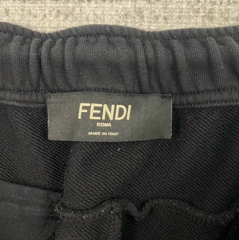 Fendi Fendi Black Cotton Print Casual Pants 0089 Size US 28 / EU 44 - 4 Thumbnail