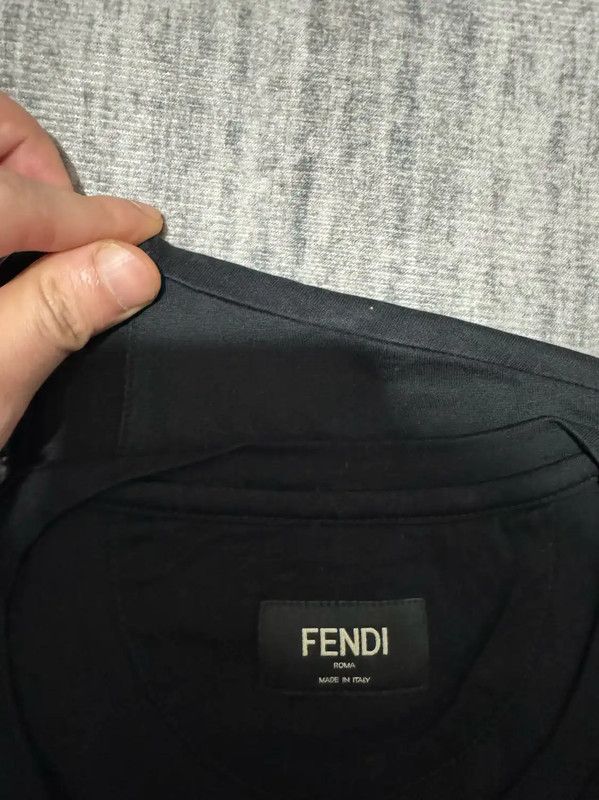 Fendi Fendi Black Cotton Logo T-shirt for Men 0089 Size US M / EU 48-50 / 2 - 3 Thumbnail