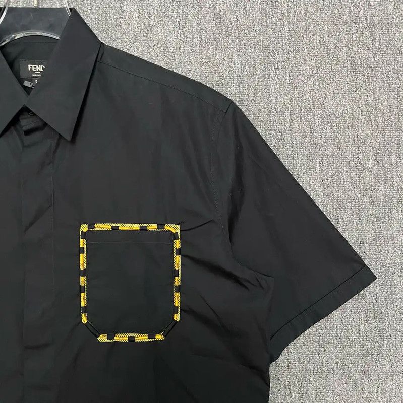 Fendi Fendi Black Cotton Short Sleeve Shirt 0089 Size US L / EU 52-54 / 3 - 3 Thumbnail