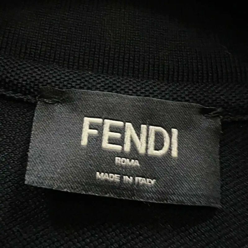 Fendi Fendi Black Short Sleeve Cotton Polo Shirt 0089 Size US XXL / EU 58 / 5 - 2 Thumbnail