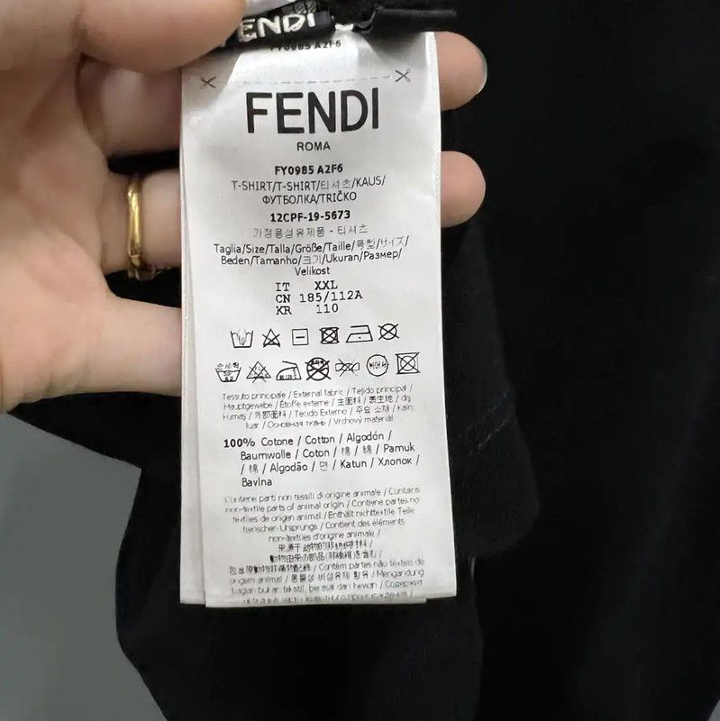 Fendi Fendi Black Short Sleeve Cotton Polo Shirt 0089 Size US XXL / EU 58 / 5 - 4 Thumbnail