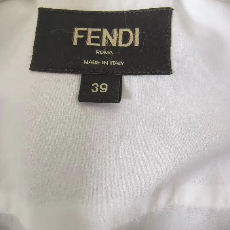 Fendi Fendi White Cotton Long Sleeve Shirt 0089 Size US S / EU 44-46 / 1 - 3 Thumbnail