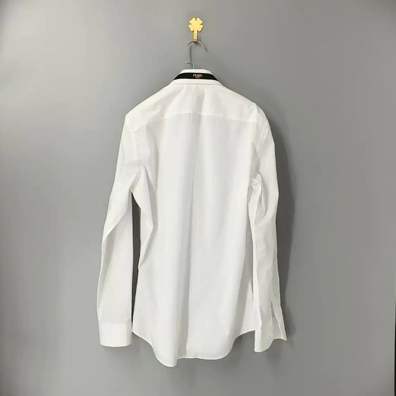 Fendi Fendi White Cotton Long Sleeve Shirt 0089 Size US S / EU 44-46 / 1 - 2 Thumbnail