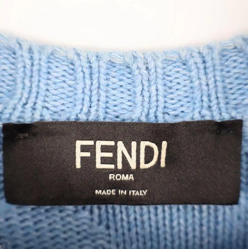 Fendi Fendi Blue Short Sleeve Knit Shirt for Men 0089 Size US XL / EU 56 / 4 - 6 Thumbnail