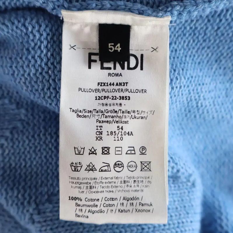 Fendi Fendi Blue Short Sleeve Knit Shirt for Men 0089 Size US XL / EU 56 / 4 - 7 Thumbnail