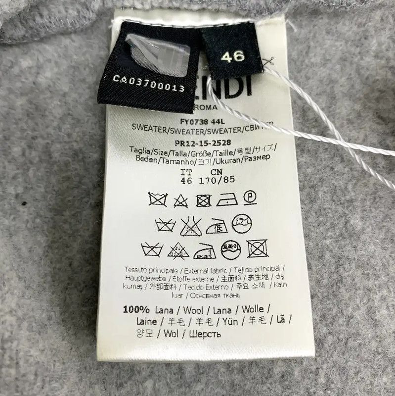 Fendi Fendi Gray Cotton Men's Hoodie with Logo 0089 Size US S / EU 44-46 / 1 - 7 Thumbnail