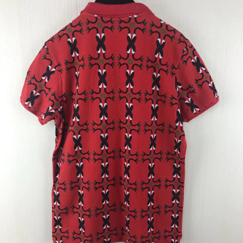 Fendi Fendi Red Cotton Men's Polo Shirt 0089 Size US M / EU 48-50 / 2 - 2 Thumbnail